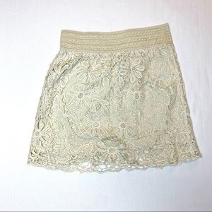 White Lace Crochet Mini Skirt | Forever 21